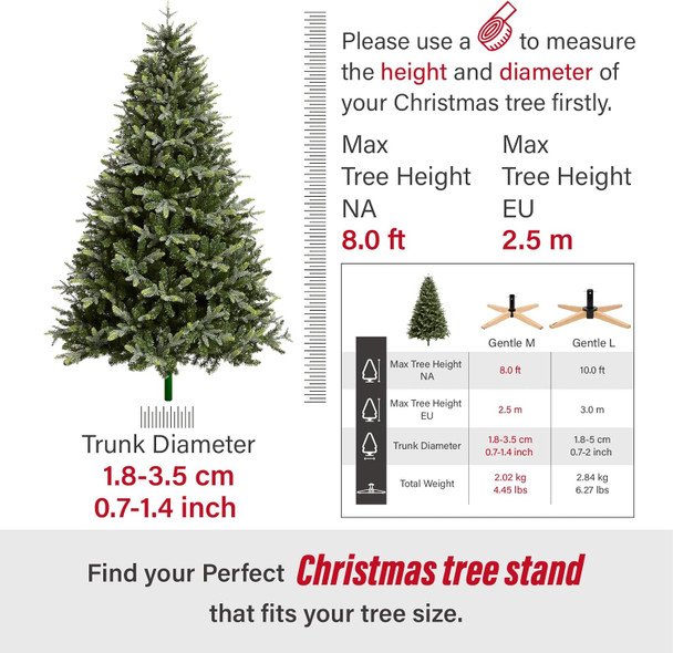 Tree Nest Christmas Tree Stand for Artificial Tree Christmas Base Holder for 6ft 6.5ft 7ft 7.5ft 8ft Fake Tree Stable for Xmas Tree no Christmas Tree Collar or Tree Skirt Needed (Gentle, White)