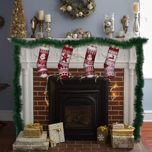 TURNMEON 50 Foot Christmas Garland Decoration, Artificial Greenery Pine Garland Xmas Decor Soft Green Garland for Stairs Mantle Fireplace Home Party Holiday Christmas Decoration Indoor Outdoor Décor