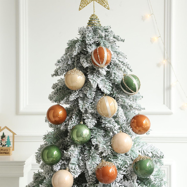 12 Pcs Christmas Ball Ornaments Set Brown Green Champagne Neutral Shatterproof Christmas Tree Decorations 3.15 Inch Glittering Decorative Hanging Ornament Bulk for Xmas Tree Wreath Holiday Party Decor