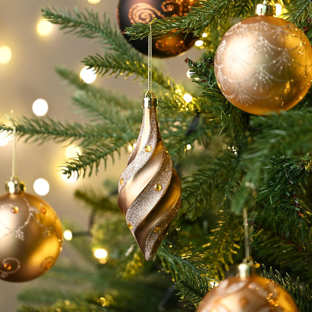 Valery Madelyn Christmas Tree Decorations Set, 40ct Bronze Copper and Gold Shatterproof Christmas Ball Ornaments Bulk, Luxury Hanging Ornaments for Christmas Trees Xmas Holiday Decor