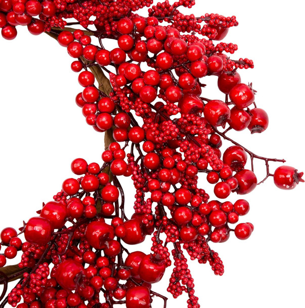 VGIA 18 Inch Christmas Wreath for Front Door Artificial Winter Wreath with Assorted Red Berry Xmas Decorations for Indoor Outdoor Holiday Party Home Decor