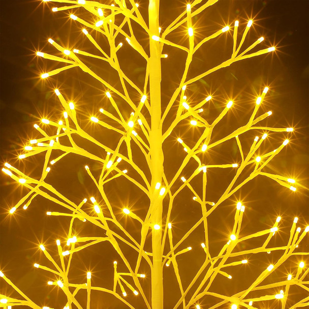 VIHOSE Christmas Lighted Birch Trees Alpine Artificial Christmas Tree Bendable Twig Warm White Lighted Trees Artificial Twig Fairy Light Tree for Home Christmas Party Holiday Decor(5 ft/ 384 LED)