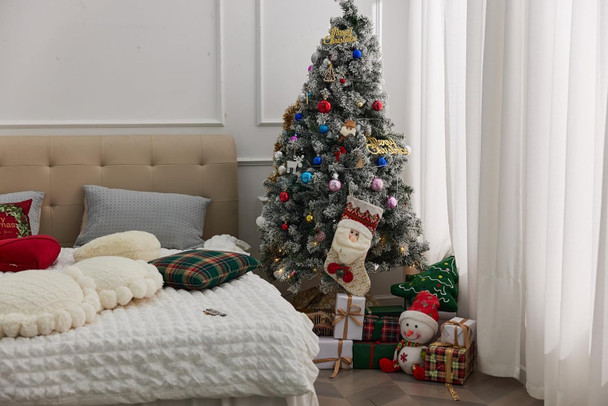 24Pcs Christmas Balls Ornaments Christmas Decorations 24 Pieces Balls Tree Ornaments Decorative Ball Hanging Decorations (Red, 1.57inch)