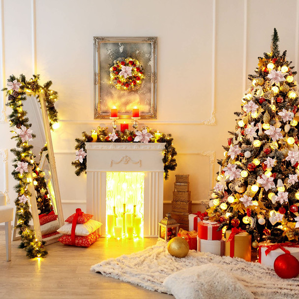 WILLBOND 36 Pieces Christmas Poinsettia Glitter Faux Flowers Christmas Artificial Flowers Tree Ornaments Topper Xmas Decorations(Rose Gold) WILLBOND 36 Pieces Christmas Poinsettia Glitter Faux Flowers Christmas Artificial Flowers Tree Ornaments Topper Xmas Decorations(Rose Gold)