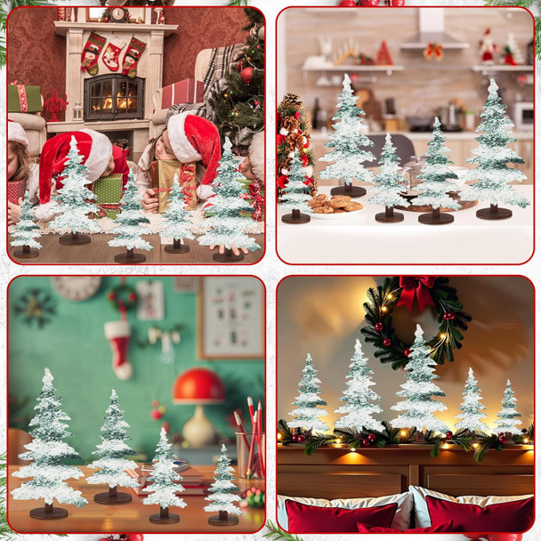 5 Pcs Wooden Christmas Tree Natural Green Christmas Trees Tabletop Decor Rustic Xmas Table Centerpieces Wooden Signs Christmas Wooden Block Ornaments for Home Office Farmhouse Xmas Party Decor 5 Sizes