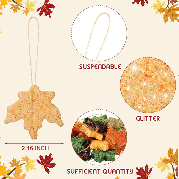 Xinnun 36 Pcs Thanksgiving Fall Glitter Maple Leaves Mini Hanging Fall Leaves Artificial Colorful Foam Ornaments Fall Tree Ornaments for Autumn Garland Thanksgiving Party(Maple Xinnun 36 Pcs Thanksgiving Fall Glitter Maple Leaves Mini Hanging Fall Leaves Artificial Colorful Foam Ornaments Fall Tree Ornaments for Autumn Garland Thanksgiving Party(Maple