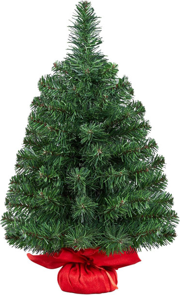 Yaheetech 2ft Tabletop Artificial Mini Christmas Tree Includes Cloth Bag Base for Bedroom Table Desk Porch, Little Xmas Tree for Home Office Holiday Decor