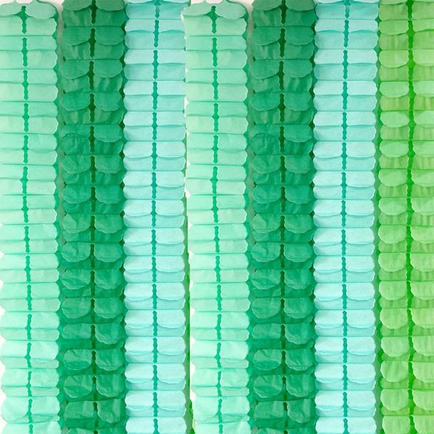 10PCS Four Leaf Clover Paper Flowers Garland Decorations Four Leaf Clover Paper Banner Tissue Paper Streamers Reusable Hanging Garland for Birthday Wedding Baby Shower Party Backdrop Decor(Green kit)