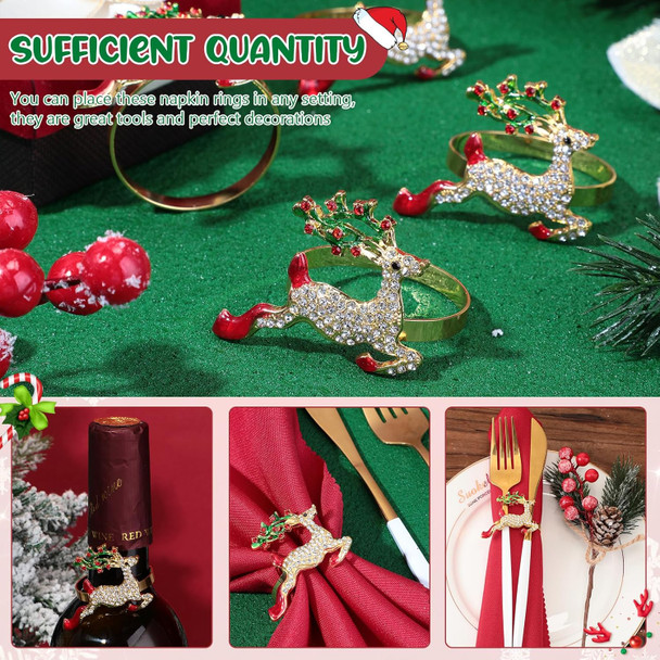 Yaomiao 24 Pcs Christmas Napkin Rings Include Christmas Tree, Christmas Crutch, Santa Claus, Christmas Wreath, Candy Canes and Other Elements for Holiday Party Dinner Table Setting Decoration Yaomiao 24 Pcs Christmas Napkin Rings Include Christmas Tree, Christmas Crutch, Santa Claus, Christmas Wreath, Candy Canes and Other Elements for Holiday Party Dinner Table Setting Decoration