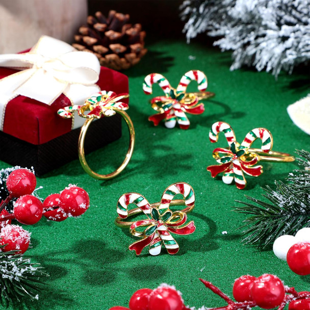 Yaomiao 24 Pcs Christmas Napkin Rings Include Christmas Tree, Christmas Crutch, Santa Claus, Christmas Wreath, Candy Canes and Other Elements for Holiday Party Dinner Table Setting Decoration Yaomiao 24 Pcs Christmas Napkin Rings Include Christmas Tree, Christmas Crutch, Santa Claus, Christmas Wreath, Candy Canes and Other Elements for Holiday Party Dinner Table Setting Decoration