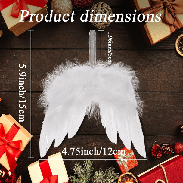 24Pcs Angel Wings Christmas Ornaments Mini Angel Feather Hanging Decor for Christmas Tree Angel Wings Pendant for Crafts Xmas Party DIY Decorations 24Pcs Angel Wings Christmas Ornaments Mini Angel Feather Hanging Decor for Christmas Tree Angel Wings Pendant for Crafts Xmas Party DIY Decorations