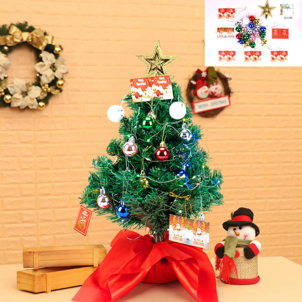 Yostyle Tabletop Mini Christmas Tree, 20 Inch Artificial Small Xmas Tree Decor with Star Tree Topper, Christmas Ball, and Wish Card for DIY Christmas Holiday Season Decorations