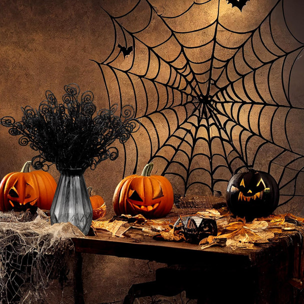 Ysleen 50 Pcs Glitter Christmas Tree Picks and Sprays Twigs Artificial Curly Stem Picks Ornaments 12 Inch Branches Sticks for Xmas Wreath Vase Fillers Decoration(Black)