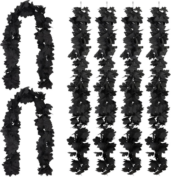 6Pack Halloween Maple Leaf Garland with Hooks, Fall Floral Vines Garland Autumn Halloween Thanksgiving Decorations for Home 6Pack Halloween Maple Leaf Garland with Hooks, Fall Floral Vines Garland Autumn Halloween Thanksgiving Decorations for Home