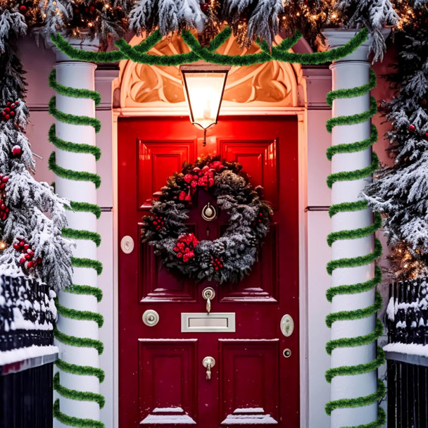 4 Pack Christmas Garland Total 262 ft Non Lit Artificial Greenery Garland Pine Garland Christmas Decorations Soft Green Holiday Decor Home Garden for Outdoor Indoor Stairs Fireplaces