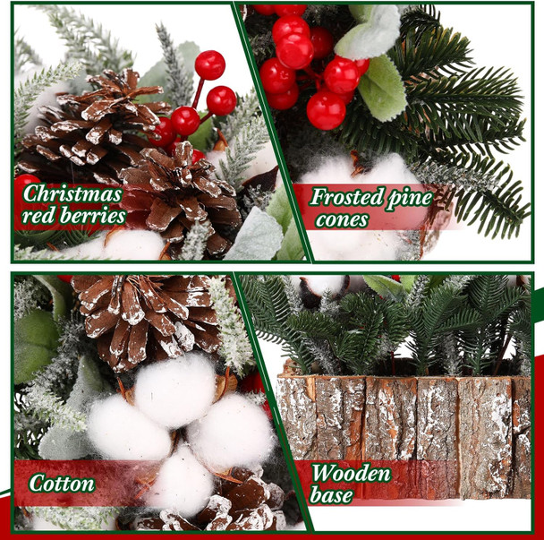 Zhehao 9.8 x 8.3 x 5.5'' Small Christmas Tree, Artificial Square Mini Tabletop Christmas Tree Decorations Include Apple, Star, Pinecones, Pine Leaf Berry for Christmas Decoration (Cotton) Zhehao 9.8 x 8.3 x 5.5'' Small Christmas Tree, Artificial Square Mini Tabletop Christmas Tree Decorations Include Apple, Star, Pinecones, Pine Leaf Berry for Christmas Decoration (Cotton)