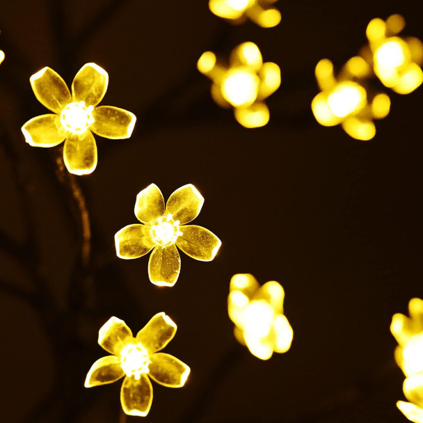 Cherry Blossom Tree Light,17inch 40LED Lighted Tabletop Artificial Flower Bonsai Tree Lamp USB Powered s for Home Decor Room Office Party Wedding Christmas Decorations(Warm White)