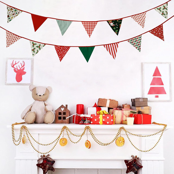 Zwiebeco 32Ft Christmas Pennant Banner Fabric Triangle Flags Garland Red Green White Cotton Bunting Banner for Xmas Party Birthday Wedding Christmas Year Fireplace Home Garden Outdoor Decorations Zwiebeco 32Ft Christmas Pennant Banner Fabric Triangle Flags Garland Red Green White Cotton Bunting Banner for Xmas Party Birthday Wedding Christmas Year Fireplace Home Garden Outdoor Decorations