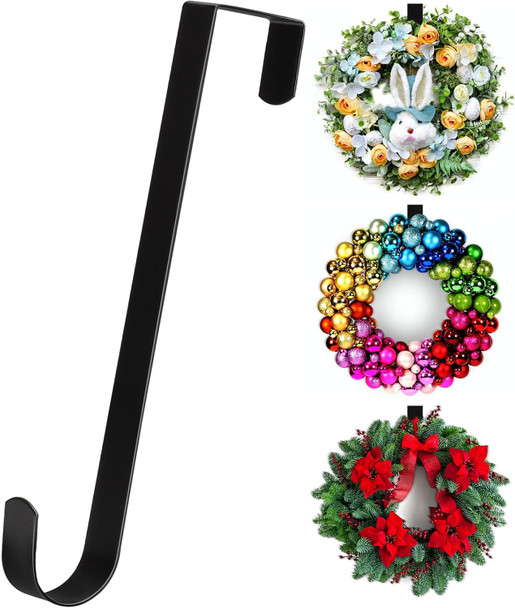 12” Wreath Hanger Over the Door Hooks, Non Scratch Wreath Door Hanger Hooks for Hanging Welcome Sign, Metal Wreath Hangers for Front Door Décor, Thin Door Hanger for Easter Halloween Home Decoration 12” Wreath Hanger Over the Door Hooks, Non Scratch Wreath Door Hanger Hooks for Hanging Welcome Sign, Metal Wreath Hangers for Front Door Décor, Thin Door Hanger for Easter Halloween Home Decoration