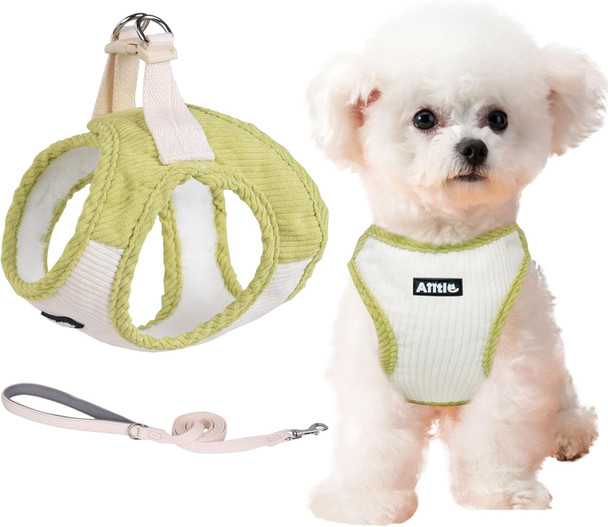 Aiitle Step In Dog Vest Harness And Leash Set - No Pull Escape Proof Dog Harness With Safety Buckle, Lightweight Pet Outdoor Harnesses For Medium Dogs Green M