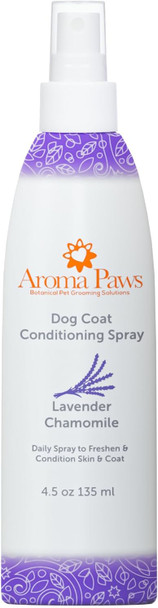 Dog Coat Conditioning Spray - Pet-Friendly Detangler Spray With Natural Essential Oils For Dogs - Daily Dog Spray To Eliminate Odors And Knots - Lavender Chamomile 4.5 Oz.
