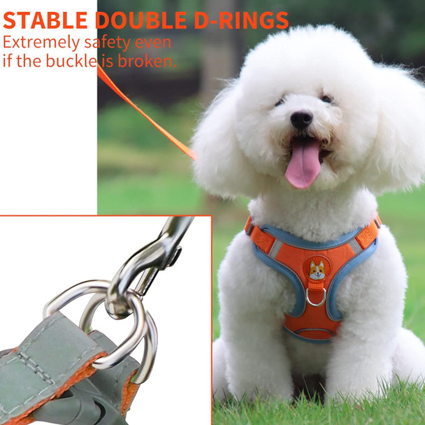 Dog Harness (Orange, S) - Adjustable No-Pull Harness For Small Dogs, Reflective, Soft & Breathable, Anti-Pull, 2 Leash Clips, Easy To Wear & Take Off, Ideal For Walking & Training Dog Harness (Orange, S) - Adjustable No-Pull Harness For Small Dogs, Reflective, Soft & Breathable, Anti-Pull, 2 Leash Clips, Easy To Wear & Take Off, Ideal For Walking & Training