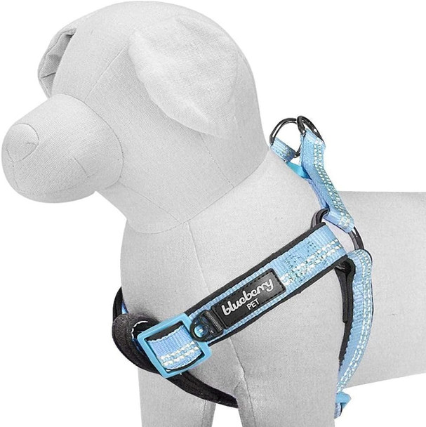 Blueberry Pet Soft & Comfy 3M Reflective Step-In Pastel Color Padded Dog Harness, Chest Girth 23.5 - 29.5, Baby Blue, Large, Adjustable Harnesses For Dogs