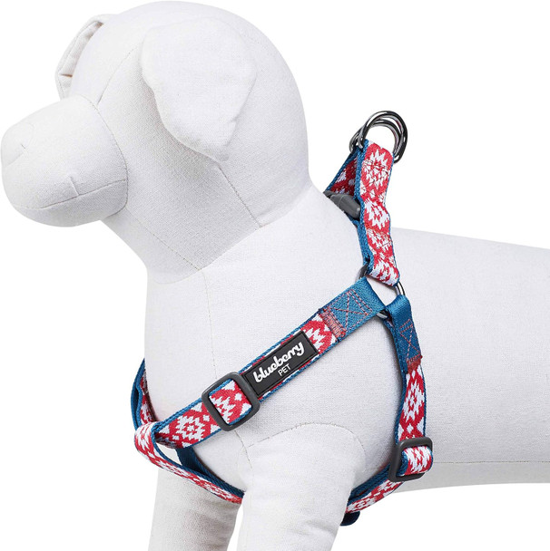 Blueberry Pet Step-In Southwestern Tribal Diamonds Dog Harness, Chest Girth 16.5 - 21.5, Small, Adjustable Harnesses For Dogs