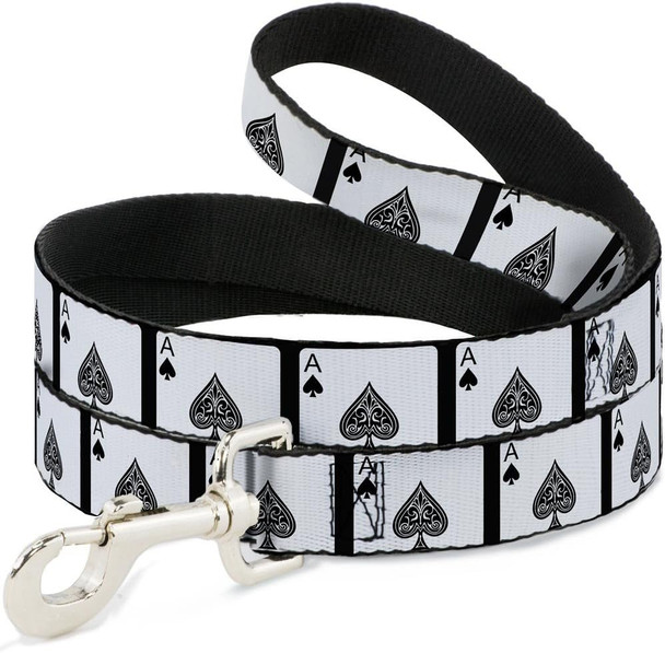 Dog Leash Ace Of Spades 4 Feet Long 0.5 Inch Wide
