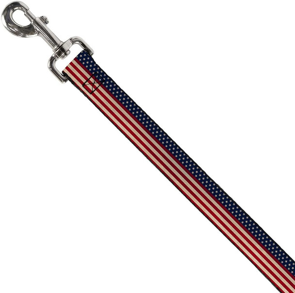 Dog Leash American Flag Stripe 6 Feet Long 0.5 Inch Wide