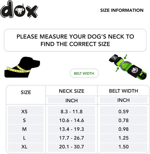 Ddoxx Nylon Dog Collar - Strong And Adjustable Collars Dogs - S (Green), Blueberry Pet Dog Collar