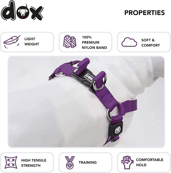Ddoxx Nylon Step-In Dog Harness - Adjustable Chest Harness Dogs - S (Purple), Cat Uti