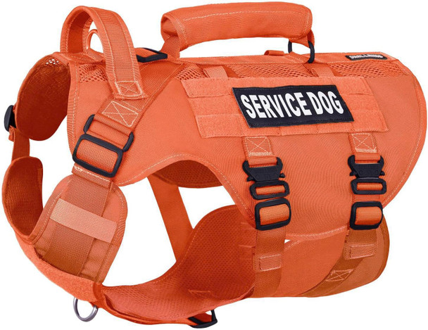 Service Dog Harness For Large Dog, Military Mesh Breathable Dog Lift Harness With Molle Vest, Tactical Dog Harness With 39G Metal Buckle For Training Hiking Walking