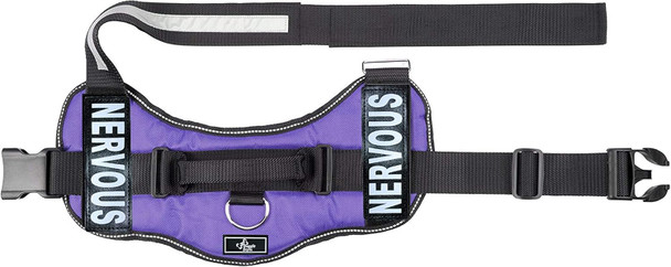 Doggie Stylz Dog Harness With Removable Patches And Reflective Trim. Dog Vest Comes With 2 Nervous Reflective Hook And Loop Patches. Measure Dogs Girth Before Purchase (Girth 24 - 31 Purple) Doggie Stylz Dog Harness With Removable Patches And Reflective Trim. Dog Vest Comes With 2 Nervous Reflective Hook And Loop Patches. Measure Dogs Girth Before Purchase (Girth 24 - 31 Purple)
