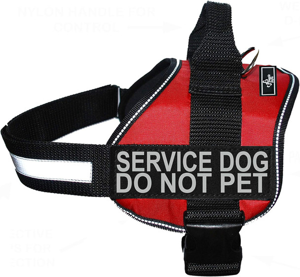 Doggie Stylz Service Dog Harness Vest Comes With 2 Reflective Service Dog Do Not Pet Patches. Please Measure Dog Before Ordering (Girth 24-31, Red) Doggie Stylz Service Dog Harness Vest Comes With 2 Reflective Service Dog Do Not Pet Patches. Please Measure Dog Before Ordering (Girth 24-31, Red)