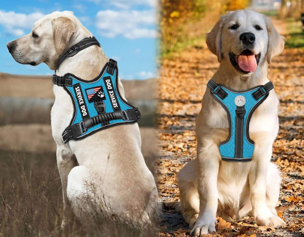 Service Dog Harness,No-Pull Reflective Pet Vest Harness And Leash Set,Adjustable Oxford Service Dog Vest With Handle,Easy Control For Small Medium Large Dogs
