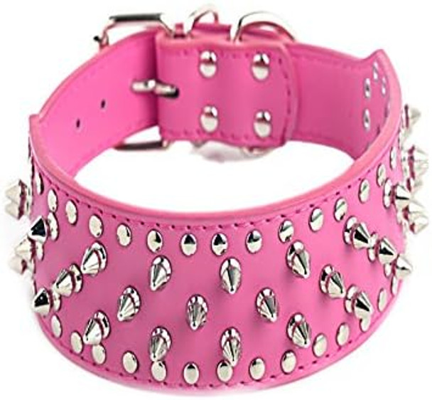 Dogs Kingdom Rose Faux Leather Spiked Studded Dog Collar 2 Wide Pet Collar Pitbull Boxer Dogs Kingdom Rose Faux Leather Spiked Studded Dog Collar 2 Wide Pet Collar Pitbull Boxer