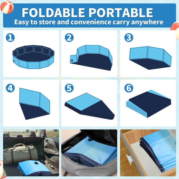 een Foldable Dog Pool, Collapsible Hard Plastic Dog Swimming Pool, Portable Bath Tub For Pets Dogs And Cats, Leakproof Pvc Pet Wading Pool For Indoor And Outdoor, S - 32 X 8 Inches