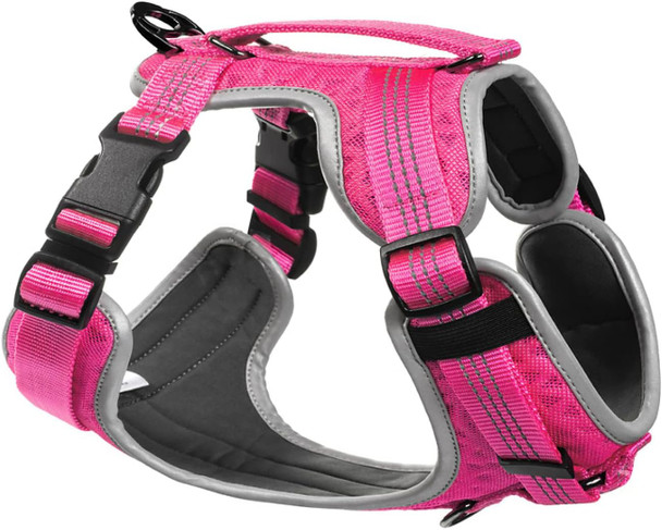 Embark Sports Dog Harness, Dog Harness For Medium Dogs No Pull With Light And Breathable Design - No Pull Dog Harness With Handle For Control. Easy On And Off, Size Adjustable, Non Choke Pink Vest
