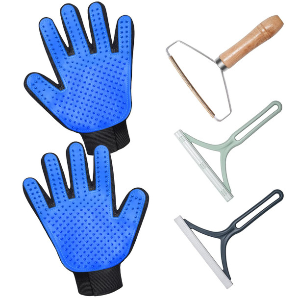 Gjease Cat Grooming Glove Brush,Pet Hair Remover Tool,Reusable Dog Hair Fur Remover For Carpet,Furniture,Couch,Clothes,Eco-Friendly And High Efficiency Tangles,Promote Circulation