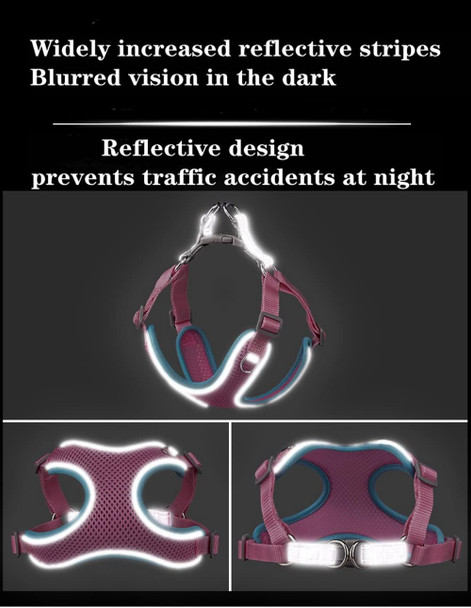 Dog Harness And Leash Step-In Air All Weather Mesh Step In Vest Harness For Small And Medium Dogs Blue M