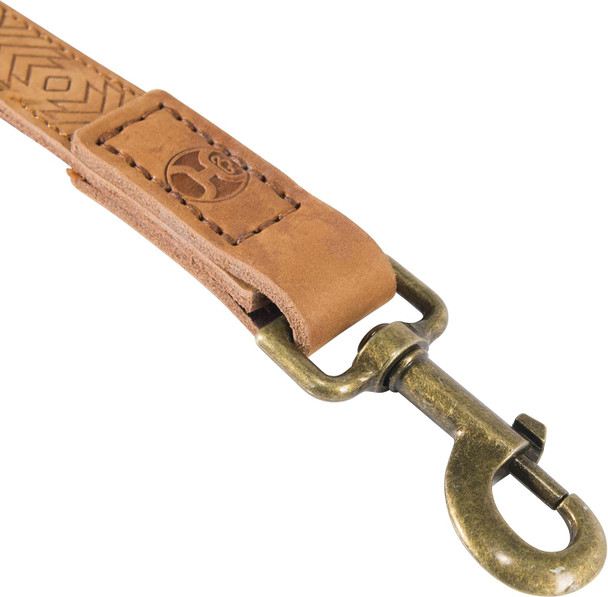 Hooey Galveston Dog Leash, Stamped Genuine Leather Dog Leash With Western-Inspired Detailing, Brown, 6'