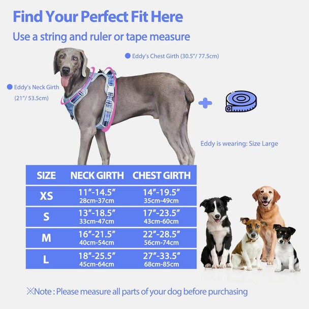 Dog Harness For Small Dogs No Pull, Reflective Dog Vest With Soft Leather Padded Handle, 2 Metal Leash Clips & Extended Chest Padded For Outdoor Adventure, Hunting, And Everyday Purple (Xs)