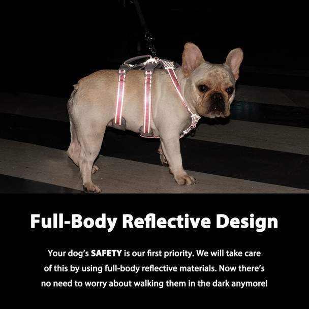 No Escape Dog Harness, Escape Proof Harness, Fully Reflective Harness With Padded Handle, Breathable, Durable, Adjustable Vest For Medium Dogs Walking, Training, And Running Gear (Teal,M)