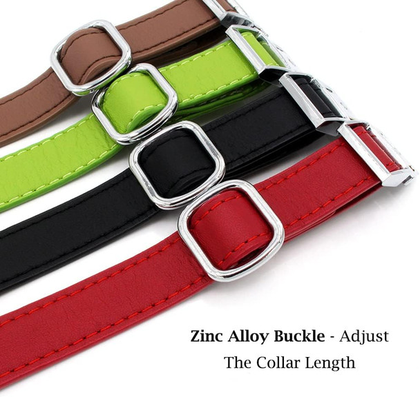 Leather Dog Collar With Quick Release Metal Buckle, Adjustable Heavy Duty Dog Collar For Small Medium Large Dogs (M: Adjustable 10.6-15.7, Width 0.8, Brown)