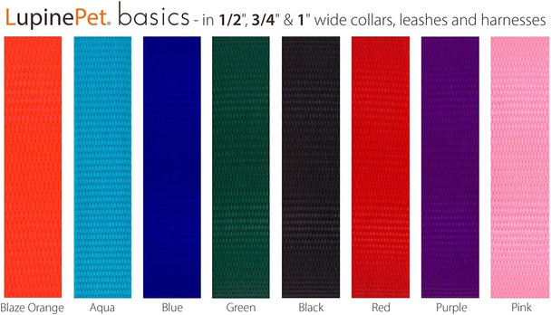 Lupine Dog Collar 3/4 Wide Aqua Adjusts 9-14 Long Lupine Dog Collar 3/4 Wide Aqua Adjusts 9-14 Long