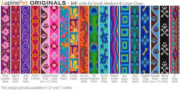 Lupinepet Originals 3/4 Crazy Daisy 2-Foot Traffic Lead/Leash For Medium And Larger Dogs Lupinepet Originals 3/4 Crazy Daisy 2-Foot Traffic Lead/Leash For Medium And Larger Dogs