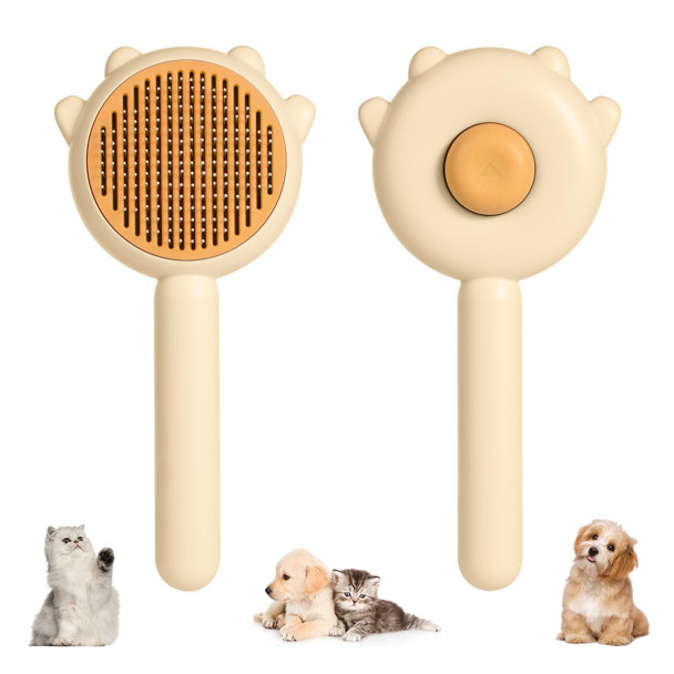 Magic Pet Comb, Pet Grooming Brush With Release Button Pet Hair Cleaner Brush Cat Shedding Brush Pet Massage Comb For Cats Dogs Removes Tangled Hair Long Hair