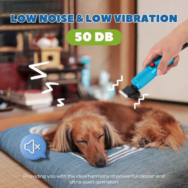 Pet Grooming Clippers 200W, Plug-In With 3M Power Cord & Stepless Speed Control, Low Noise 50Db, Heavy-Duty Dog Hair Trimmer Kit With Extra Detachable Blade & 2 Limit Combs Of 4 Sizes