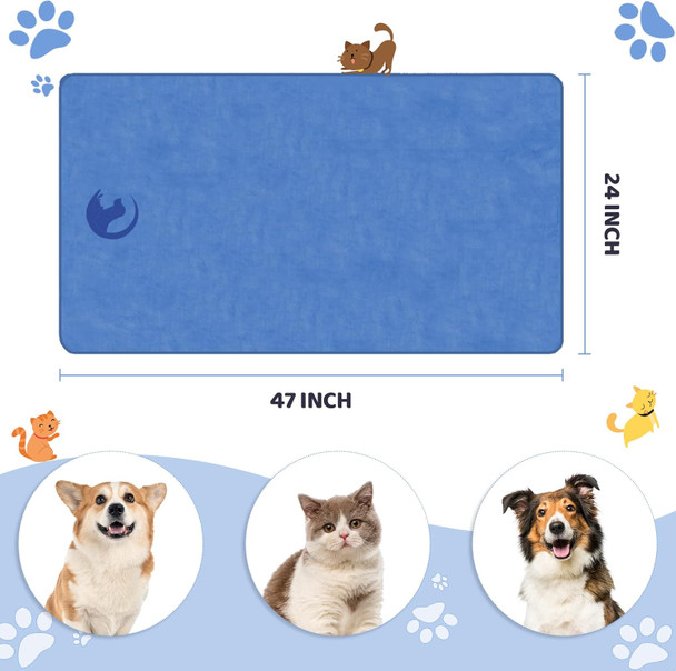 Dog Towel Pack Of 2(24X47), Quick Drying Pet Towel For Bath And Beach, Super Absorbent And Soft Microfiber Towels With Four Hand Pockets For Dogs, Cats, And Other Pets